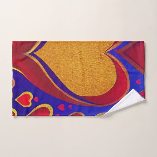 Serviette à main rouge et or (Serviette à main)