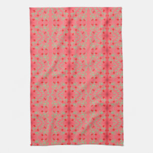 Serviette À Main Rouge Et Rose