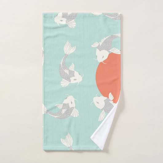 SERVIETTE À MAIN : STYLE JAPONAIS KOI FISH DESIGN (Serviette à main)