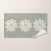 Serviette à main verte Crème Daisy Sage (Serviette à main)