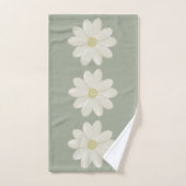 Serviette à main verte Crème Daisy Sage (Serviette à main)