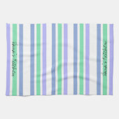 Serviette à main violet vert rayé (Horizontal)