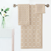 Serviette à motif carreaux beige