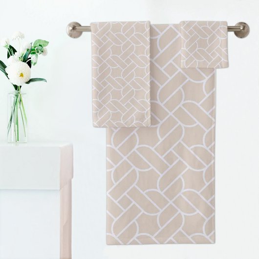 Serviette à motif de corde beige