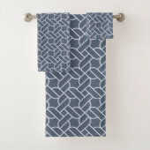 Serviette à motif de corde bleue (En situation)