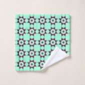 Serviette à motif de mandala géométrique vert ment (Gant de toilette)
