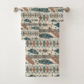 Serviette à motif fléché avec une touche ethnique (En situation)
