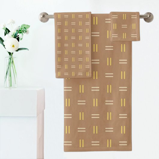 Serviette à motif ligne marron