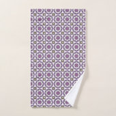 Serviette à motif mandala géométrique violet et bl (Serviette à main)