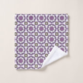 Serviette à motif mandala géométrique violet et bl (Gant de toilette)
