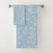 Serviette à motif Memphis bleu clair (En situation)