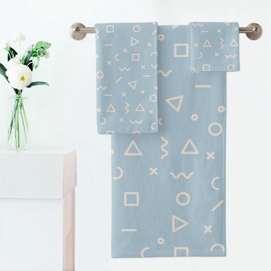 Serviette à motif Memphis bleu clair