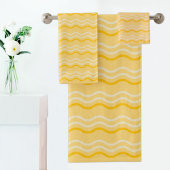 Serviette à motif vague jaune