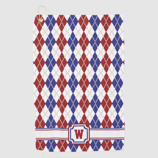 Serviette à motifs de losanges americana de golf (Devant)