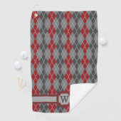 Serviette à motifs de losanges de golf de cendres (En situation)