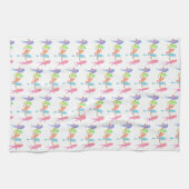 Serviette à plat aux oiseaux colorés (Horizontal)