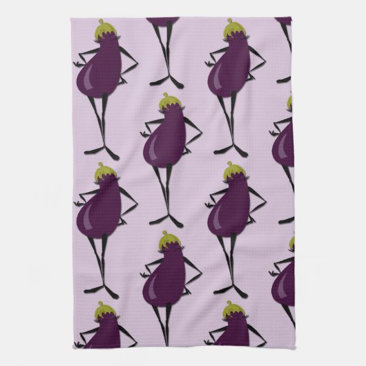 SERVIETTE À PLAT MOTIF FASHIONISTA EGGPLANT CUISIN (Vertical)