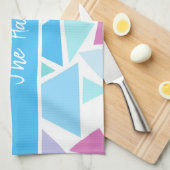 SERVIETTE À PLAT TRIANGLES COLORÉ PERSONNALISÉE (Quart Plié)