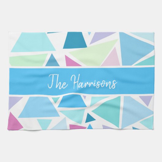 SERVIETTE À PLAT TRIANGLES COLORÉ PERSONNALISÉE (Horizontal)