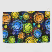 Serviette à sueur Motif de Neon Pickleball (Horizontal)