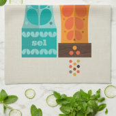 Serviette à thé Condiments de France 1970 (Plié)