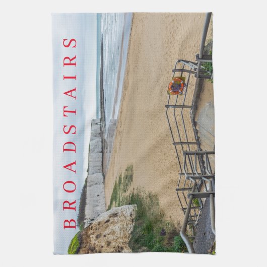 Serviette à thé de Broadstairs Kingsgate Bay (Vertical)