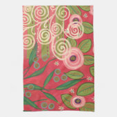 Serviette à thé rose et Stripes (Vertical)