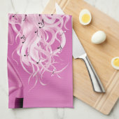 Serviette à thé rose Lady Saxophoniste (Quart Plié)