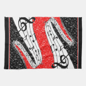 Serviette à thème Musique rouge et noire (Horizontal)