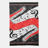 Serviette à thème Musique rouge et noire (Vertical)