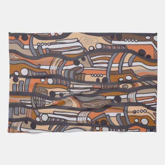 Serviette Abstraite Jazzy Earth Tones (Horizontal)