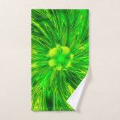 Serviette Abstraite Lignes Fleur verte (Serviette à main)