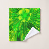 Serviette Abstraite Lignes Fleur verte (Gant de toilette)