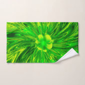 Serviette Abstraite Lignes Fleur verte (Serviette à main)