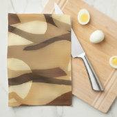 Serviette Abstraite Marron Latte Mocha de Style Ar (Quart Plié)