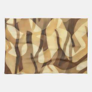 Serviette Abstraite Marron Latte Mocha de Style Ar