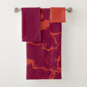 Serviette Abstraite rose chaude et orange (En situation)