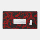 Serviette abstraite rouge et charbon de bois (Clavier et souris)