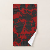 Serviette abstraite rouge et charbon de bois (Serviette à main)