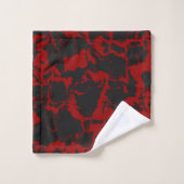 Serviette abstraite rouge et charbon de bois (Gant de toilette)