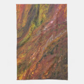 Serviette abstraite rouge vert chaud Tabarin 3 (Vertical)