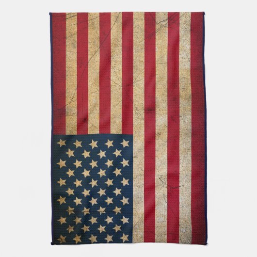 Serviette affligée de golf de drapeau américain (Vertical)