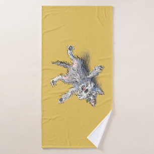 Serviette amusante pour schnauzer roulant