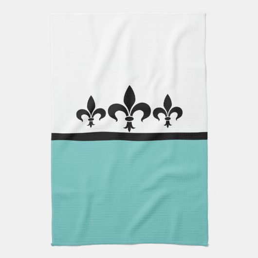 Serviette Aqua Swanky Fleur De Lis (Vertical)