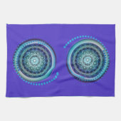 Serviette Arrière - plan bleu vert Médaillon (Horizontal)