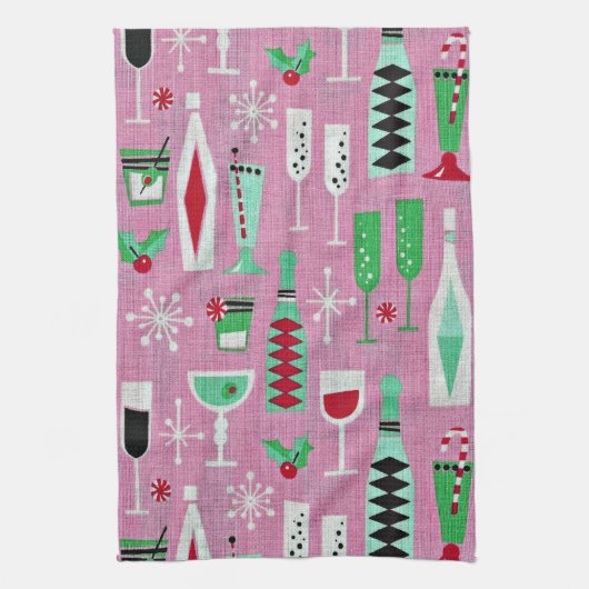 Serviette atomique moderne de Noël de la moitié du (Vertical)