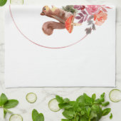 Serviette aux fleurs et écureuils (Plié)