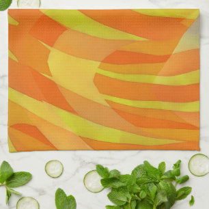 Serviette aux lignes et courbes d'art abstrait ora