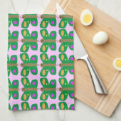 Serviette aux papillons verts (Quart Plié)