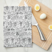 Serviette avec dessins en trait carrelé (Quart Plié)